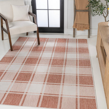 Sabine Traditional Farmhouse Bold Gingham Area Rug
